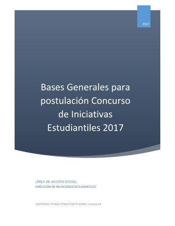 Bases Iniciativas Estudiantiles RREE 2017 Acción Social SRBBC