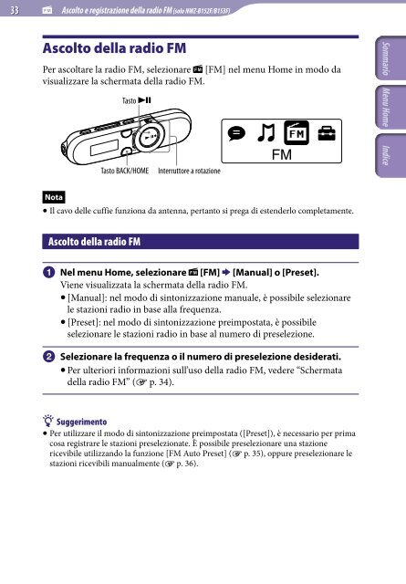 Sony NWZ-B152F - NWZ-B152F Consignes d&rsquo;utilisation Italien
