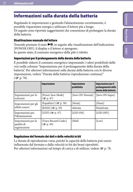 Sony NWZ-B152F - NWZ-B152F Consignes d&rsquo;utilisation Italien