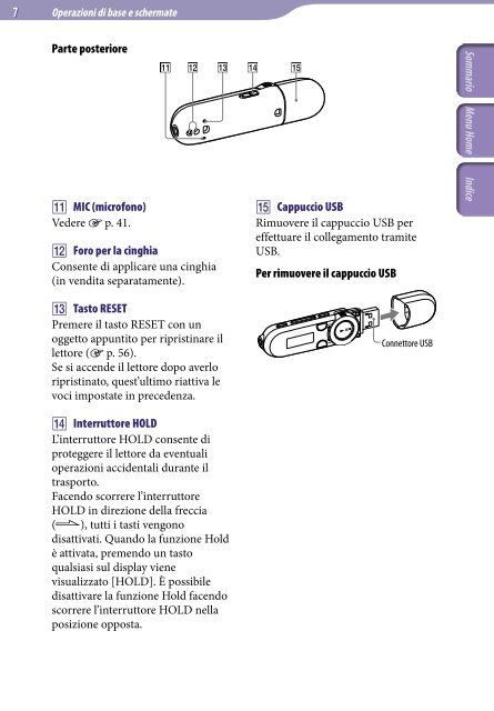 Sony NWZ-B152F - NWZ-B152F Consignes d&rsquo;utilisation Italien