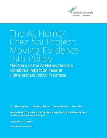 The At Home/Chez Soi Project: Moving Evidence into Policy