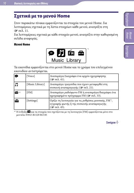 Sony NWZ-B152F - NWZ-B152F Consignes d&rsquo;utilisation Grec