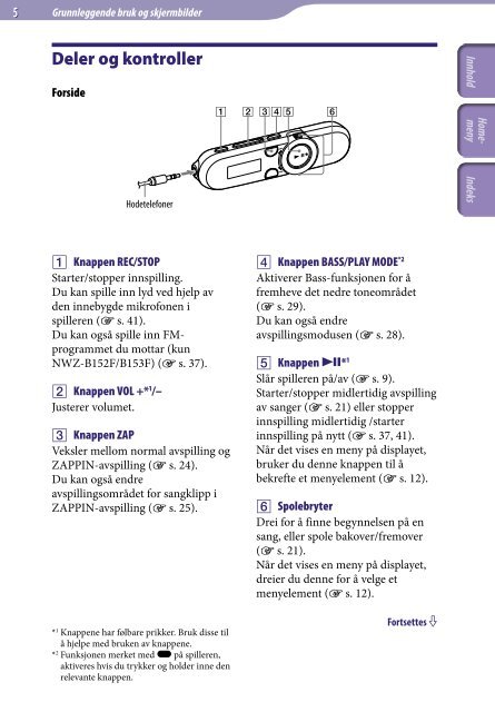 Sony NWZ-B152F - NWZ-B152F Consignes d&rsquo;utilisation Norv&eacute;gien