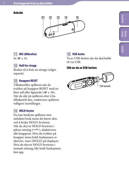 Sony NWZ-B152F - NWZ-B152F Consignes d&rsquo;utilisation Norv&eacute;gien
