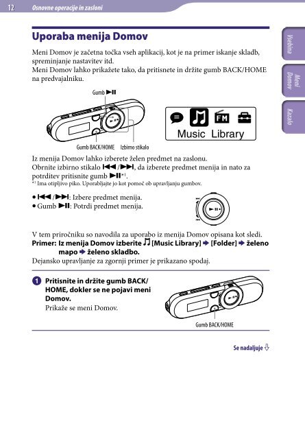 Sony NWZ-B152F - NWZ-B152F Consignes d&rsquo;utilisation Slov&eacute;nien