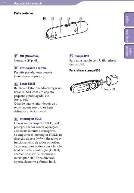 Sony NWZ-B152F - NWZ-B152F Consignes d&rsquo;utilisation Portugais