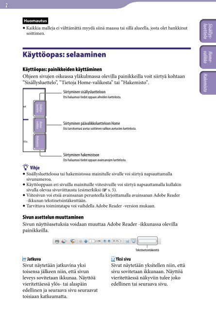 Sony NWZ-B152F - NWZ-B152F Consignes d&rsquo;utilisation Finlandais