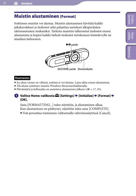 Sony NWZ-B152F - NWZ-B152F Consignes d&rsquo;utilisation Finlandais