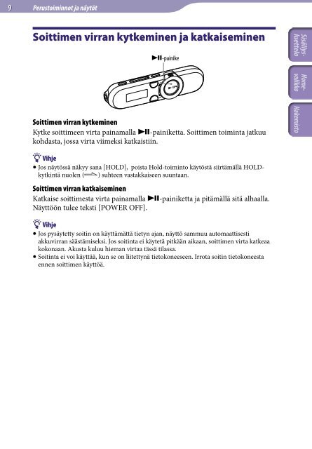 Sony NWZ-B152F - NWZ-B152F Consignes d&rsquo;utilisation Finlandais