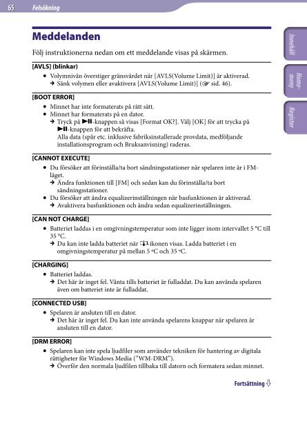 Sony NWZ-B152F - NWZ-B152F Consignes d&rsquo;utilisation Su&eacute;dois