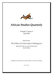 African Studies Quarterly - Center for African Studies - University of ...