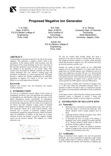 Proposed Negative Ion Generator - International Journal of Applied ...