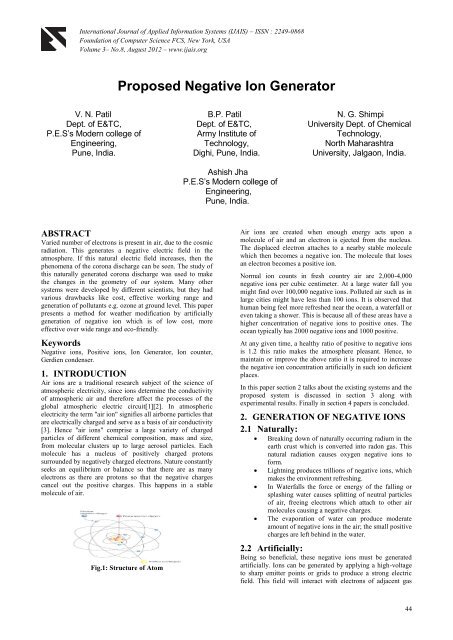 Proposed Negative Ion Generator - International Journal of Applied ...