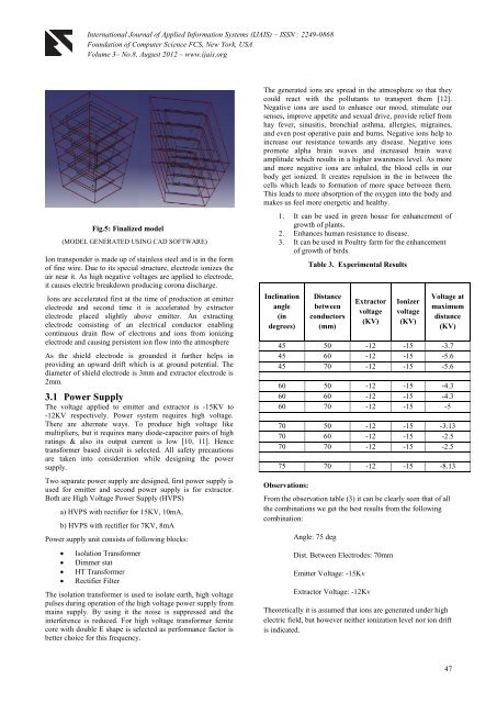 Proposed Negative Ion Generator - International Journal of Applied ...