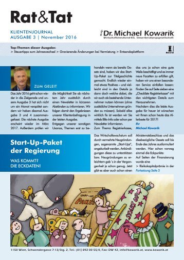 Rat & Tat - Klienten-Info / Ausgabe 3/2016