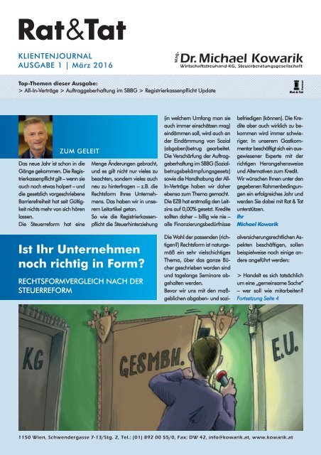 Rat & Tat - Klienten-Info / Ausgabe 1/2016