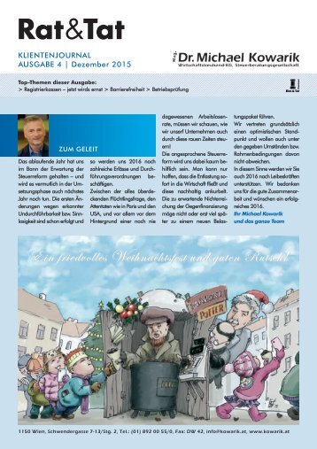 Rat & Tat - Klienten-Info / Ausgabe 4/2015