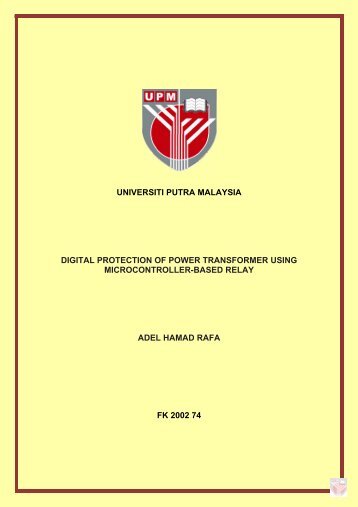 universiti putra malaysia digital protection of power transformer ...