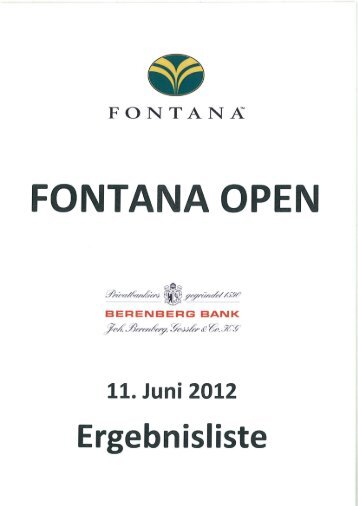 Ergebnisse Pro/Am - Golfclub Fontana