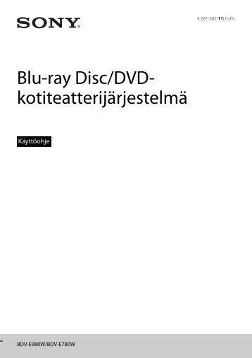 Sony BDV-E980W - BDV-E980W Mode d'emploi Finlandais