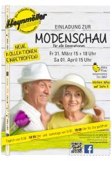 Einladung zu  Modenschauen am Freitag. 31.3. und Samstag, 1.4.2017