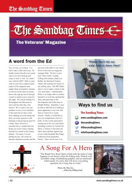 The Sandbag Times Issue No: 29 - March 2017