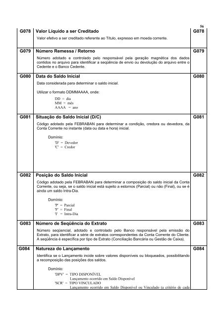 Manual técnico de cobrança bancária – CNAB 240 posições – CECRED