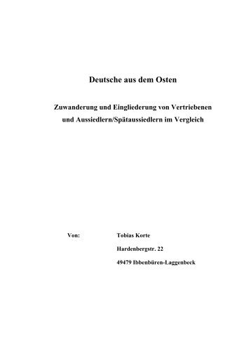 Deutsche aus dem Osten - repOSitorium - Universität Osnabrück