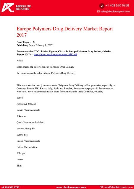 10593311-Europe-Polymers-Drug-Delivery-Market-Report-2017