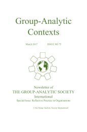 Group Analytic Contexts, Issue 75, March 2017