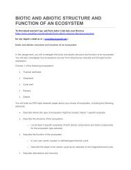 BIOTIC AND ABIOTIC STRUCTURE AND FUNCTION OF AN ECOSYSTEM