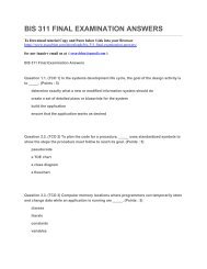 BIS 311 FINAL EXAMINATION ANSWERS