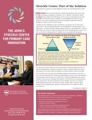 The John D. sToeckle cenTer for primary care innovaTion