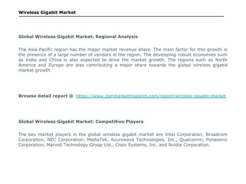 Wireless Gigabit Market, 2016–2024