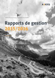 Avadis Fondation d'investissiment: Rapports de gestion 2015/2016