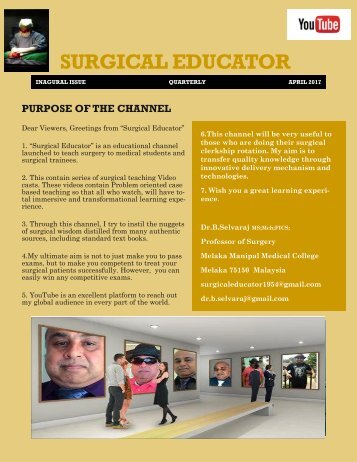 Newsletter for Surgical Educator