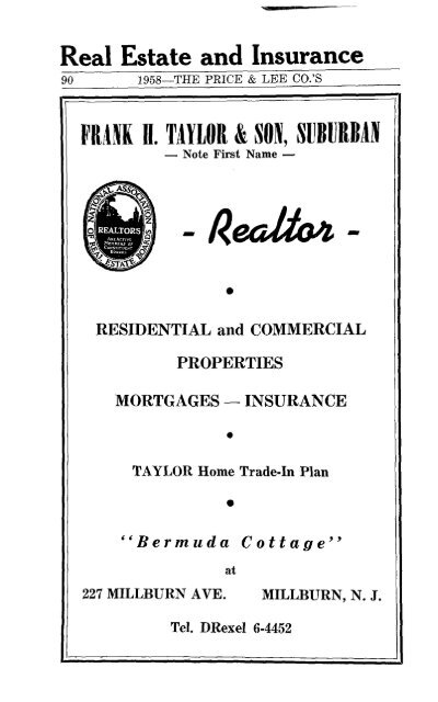 Real Estate and Insurance - Millburn Public Library
