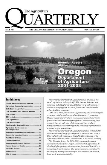 The Agriculture - Oregon State Library: State Employee Information ...