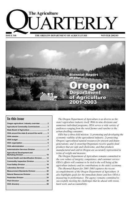 The Agriculture - Oregon State Library: State Employee Information ...