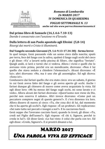 Foglio settimanale n.13