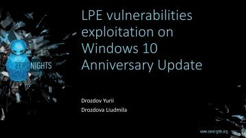 LPE vulnerabilities exploitation on Windows 10 Anniversary Update