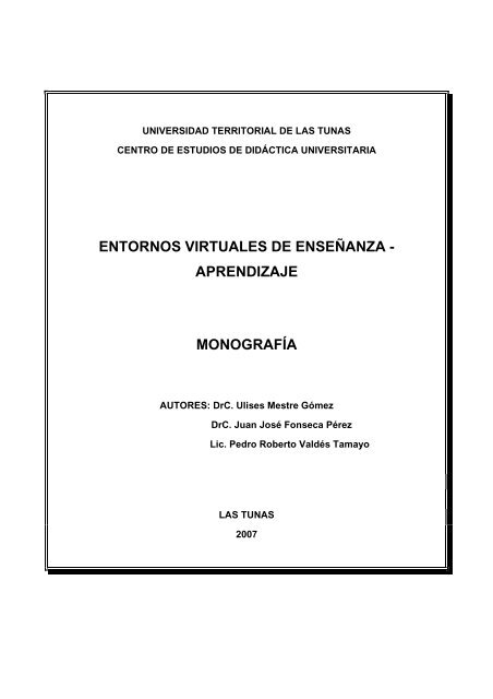 Entornos virtuales de enseñanza aprendizaje