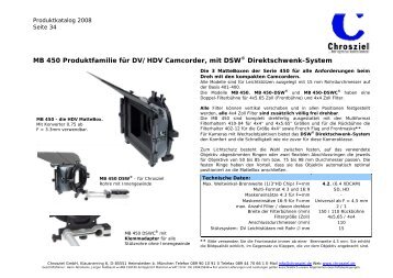 Chrosziel Mattebox MB 450-02 Datenblatt ... - marcotec-shop.de