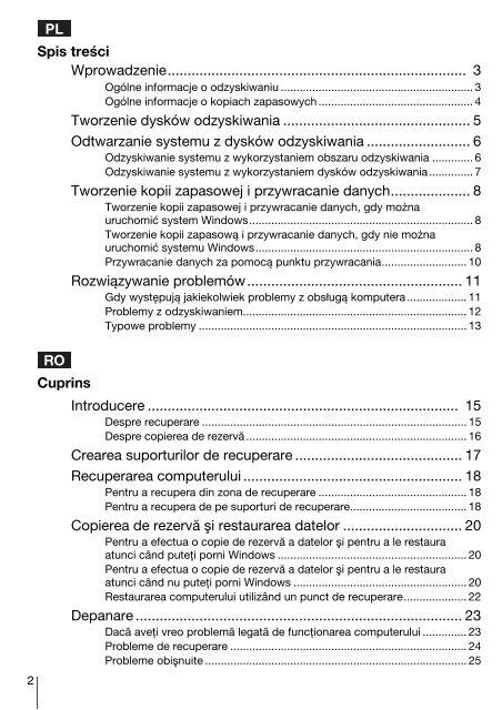 Sony VPCEB2Z1R - VPCEB2Z1R Guide de d&eacute;pannage Polonais