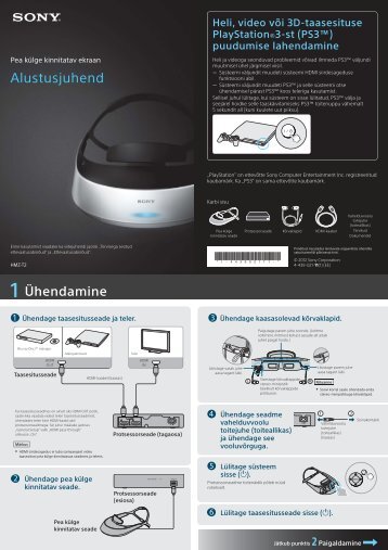 Sony HMZ-T2 - HMZ-T2 Guida di configurazione rapid Estone