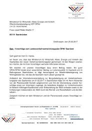 Verkehrsentwicklungsplan ÖPNV Saarland - Vorschläge der IGWRB