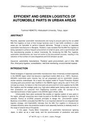 efficient and green logistics of automobile parts in urban areas