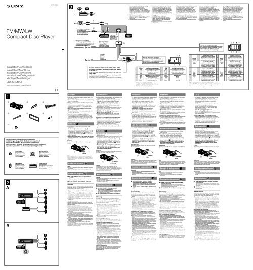 Sony CDX-GT540UI - CDX-GT540UI Guide d'installation Italien