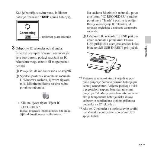 Sony ICD-UX513F - ICD-UX513F Istruzioni per l'uso Croato
