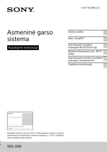 Sony SRS-X99 - SRS-X99 Consignes dâutilisation Lituanien